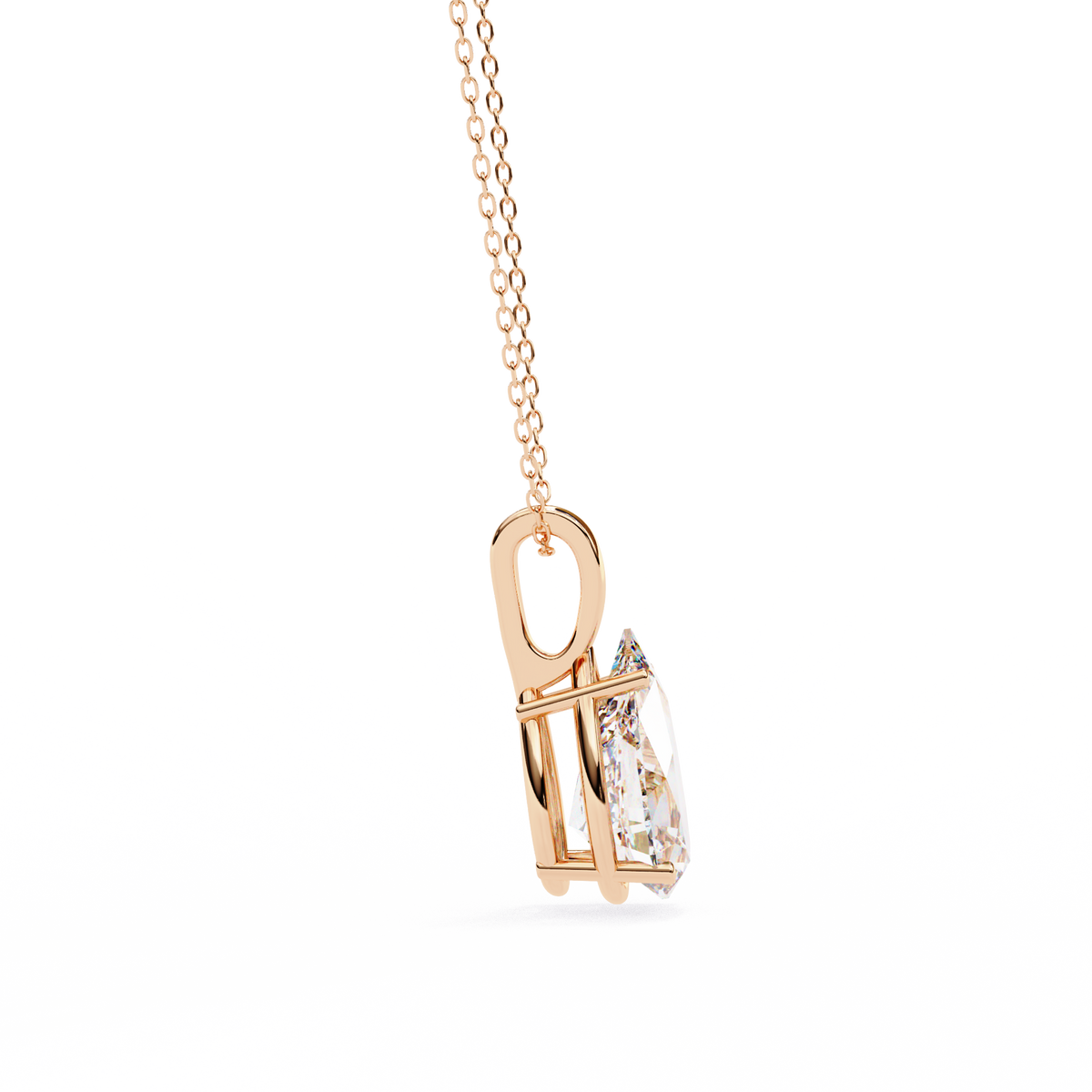 Pear Cut Diamond Solitaire Pendant