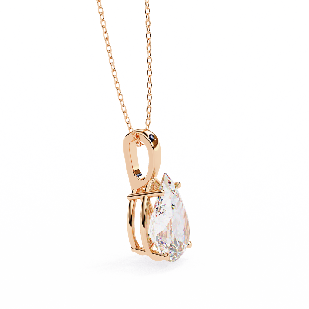 Pear Cut Diamond Solitaire Pendant
