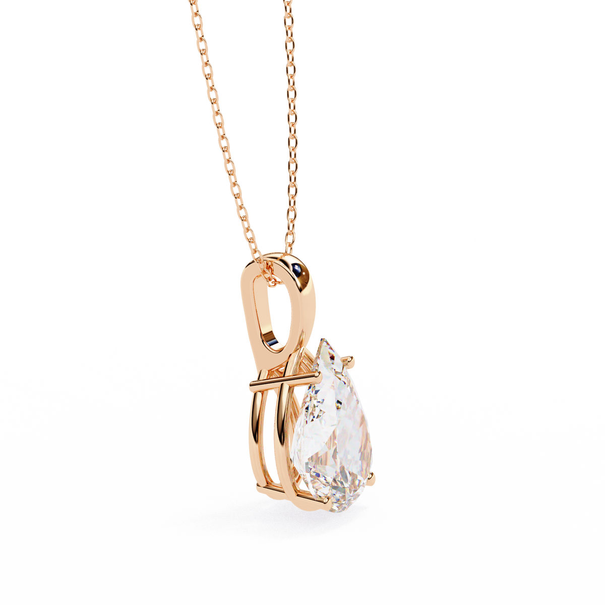 Pear Cut Diamond Solitaire Pendant