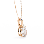 Rose Gold Pear Cut Diamond Solitaire Pendant