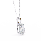 White Gold Pear Cut Solitaire Bail Pendant