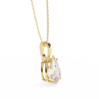 Yellow Gold Pear Cut Diamond Solitaire Pendant