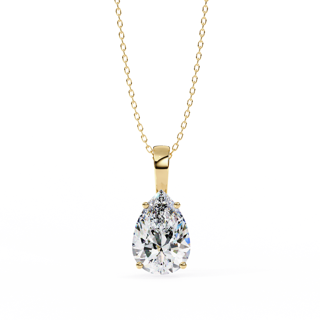 Pear Cut Diamond Solitaire Pendant