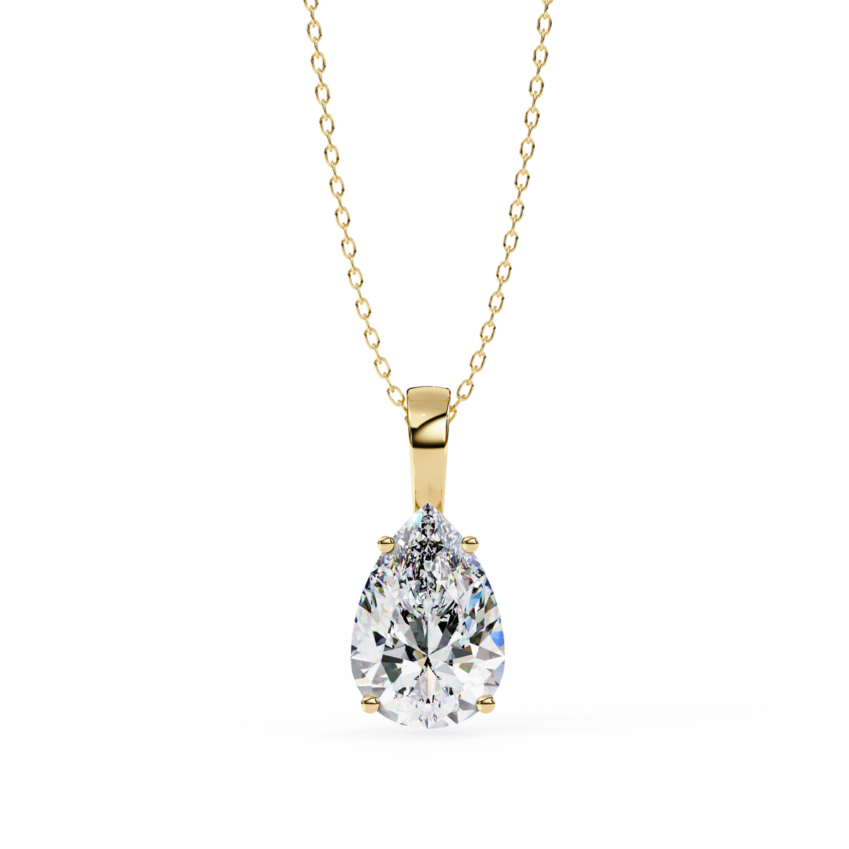 Pear Cut Diamond Solitaire Pendant