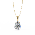 Yellow Gold Pear Cut Diamond Solitaire Pendant