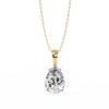Gold Pear Cut Diamond Solitaire Pendant