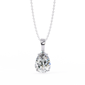 White Gold Pear Cut Solitaire Bail Pendant