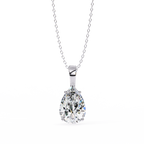 White Gold Pear Cut Solitaire Bail Pendant