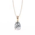 Rose Gold Pear Cut Diamond Solitaire Pendant