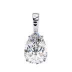 White Gold Pear Cut Solitaire Bail Pendant