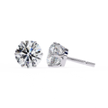 White Gold Six-Prong Round Solitaire Diamond Stud Earrings