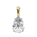 Yellow Gold Pear Cut Diamond Solitaire Pendant