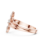 Fiore Twin Flower Diamond Bypass Ring