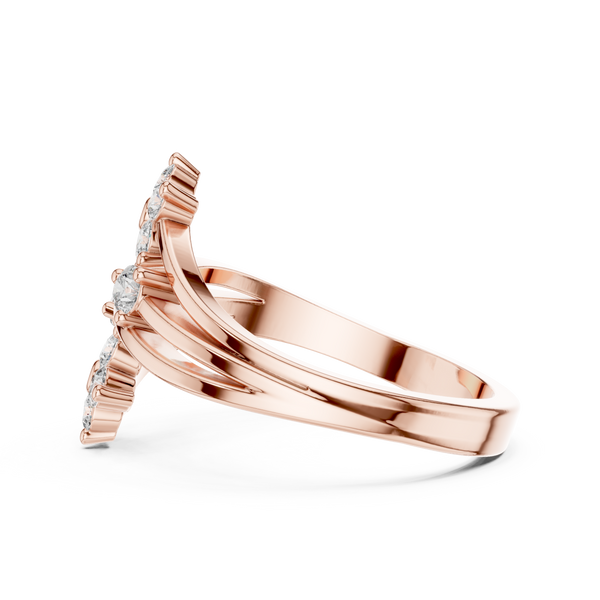 Fiore Twin Flower Diamond Bypass Ring