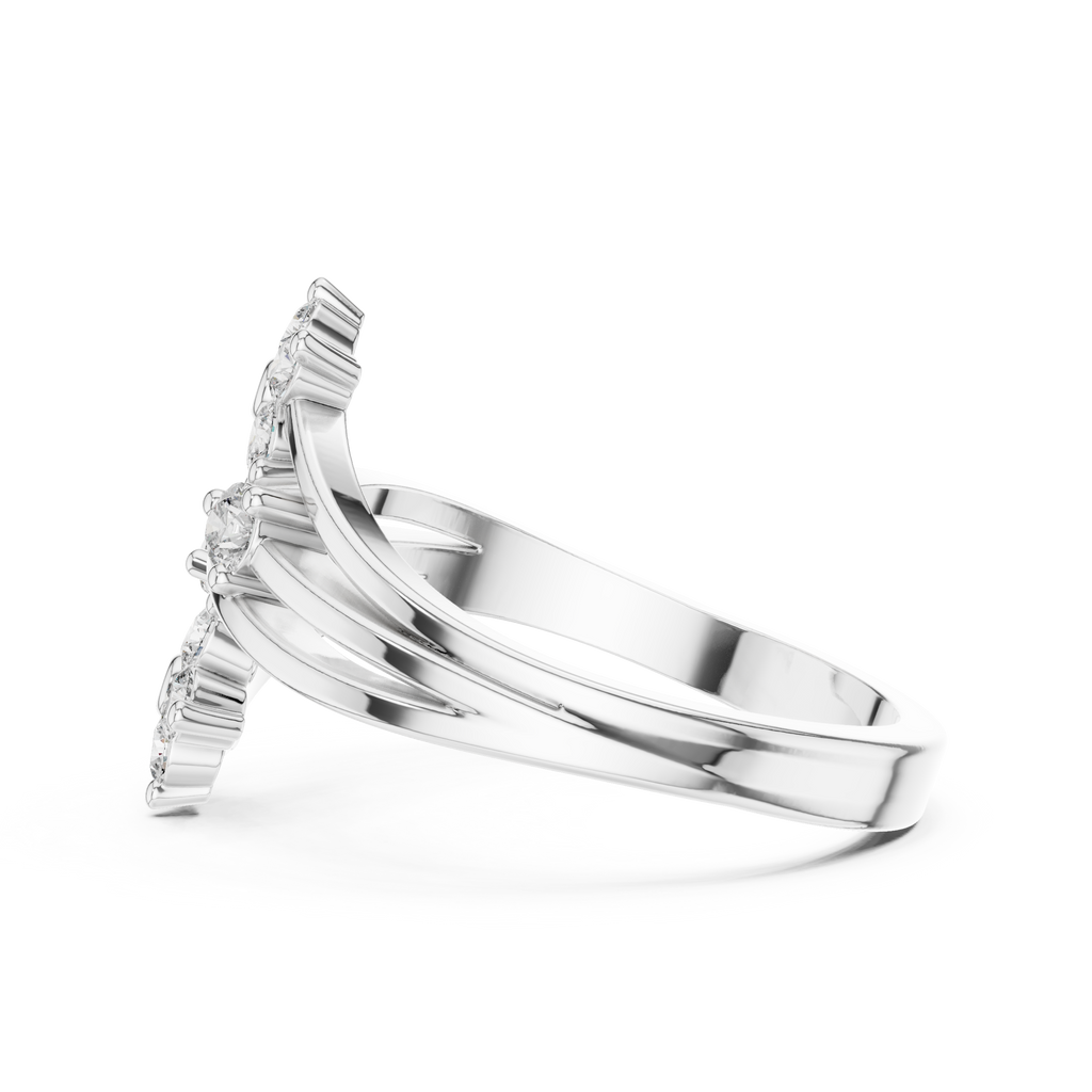 Fiore Twin Flower Diamond Bypass Ring