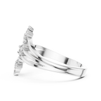 Fiore Twin Flower Diamond Bypass Ring