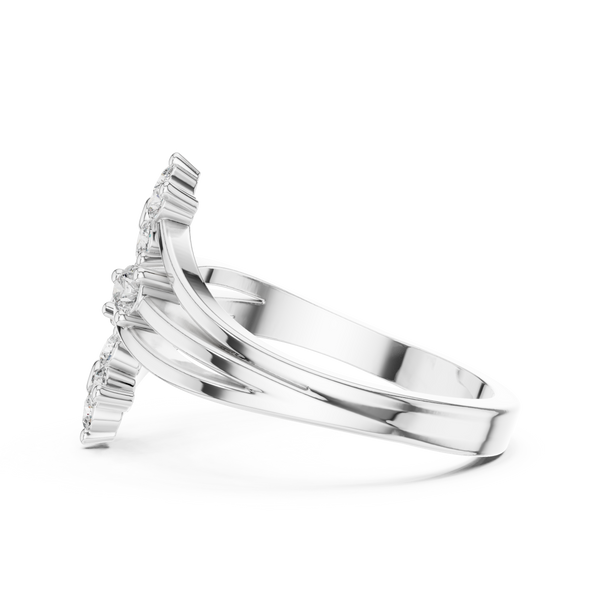 Fiore Twin Flower Diamond Bypass Ring