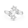 Fiore Twin Flower Diamond Bypass Ring