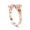 Fiore Twin Flower Diamond Bypass Ring