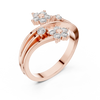 Fiore Twin Flower Diamond Bypass Ring
