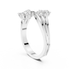 Fiore Twin Flower Diamond Bypass Ring