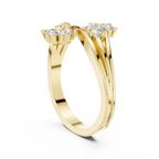 Fiore Twin Flower Diamond Bypass Ring