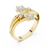 Fiore Twin Flower Diamond Bypass Ring