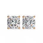 Cushion-Cut Natural Diamond Stud Earrings