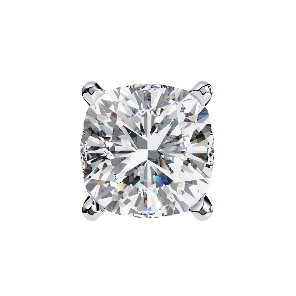 Cushion-Cut Natural Diamond Stud Earrings