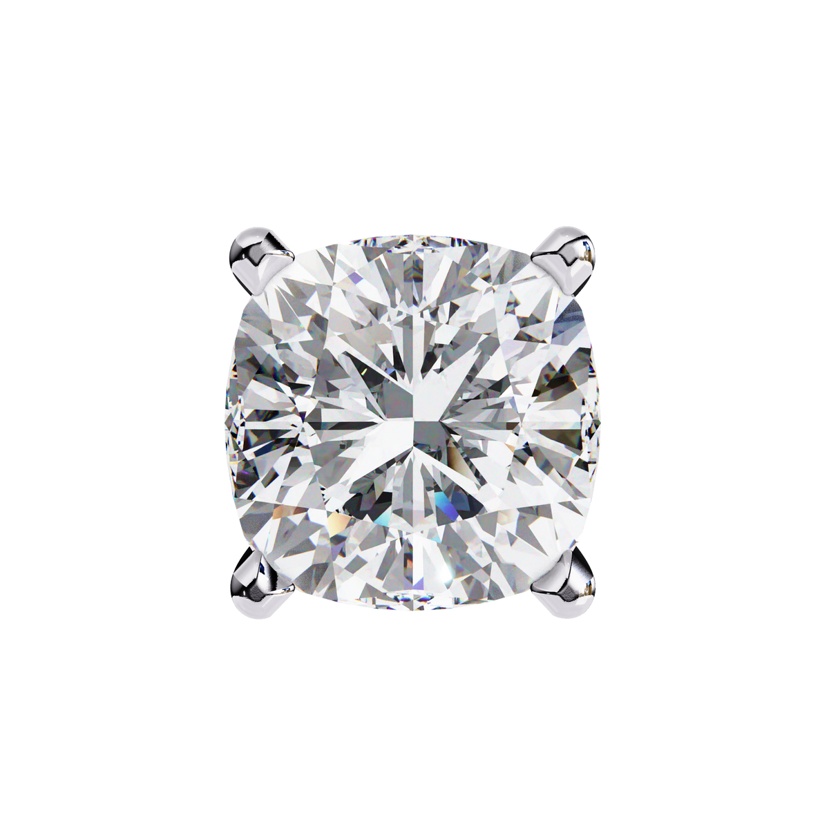 Cushion-Cut Natural Diamond Stud Earrings