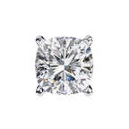 White Gold Cushion Solitaire Diamond Stud Earrings