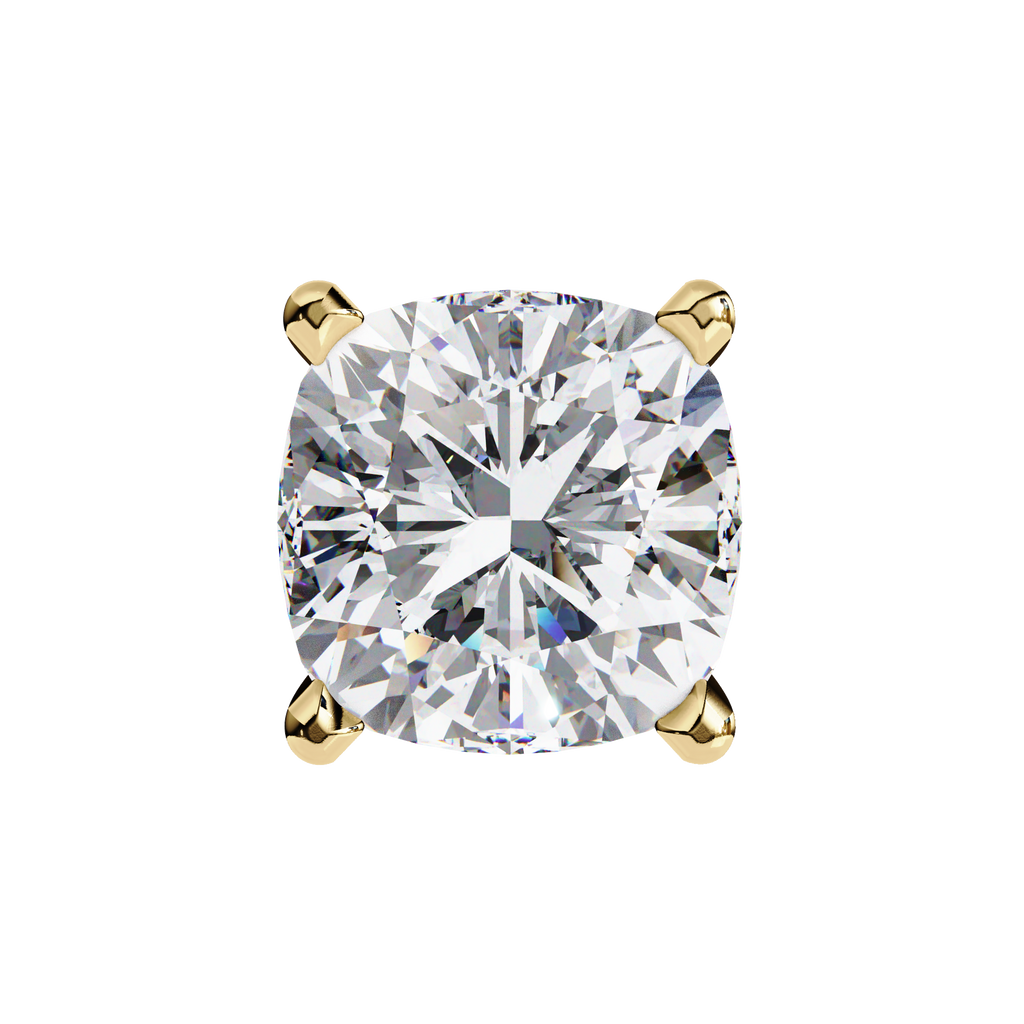 Cushion-Cut Natural Diamond Stud Earrings