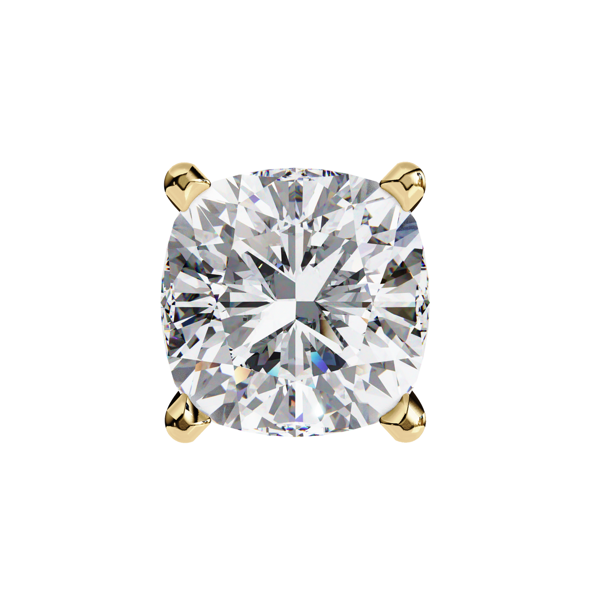 Cushion-Cut Natural Diamond Stud Earrings