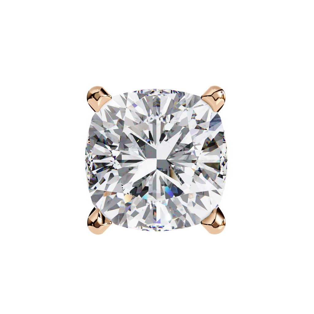 Cushion-Cut Natural Diamond Stud Earrings
