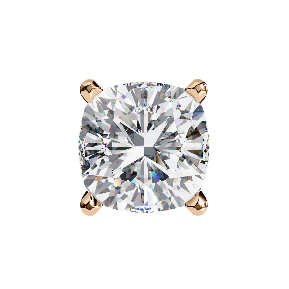 Cushion-Cut Natural Diamond Stud Earrings