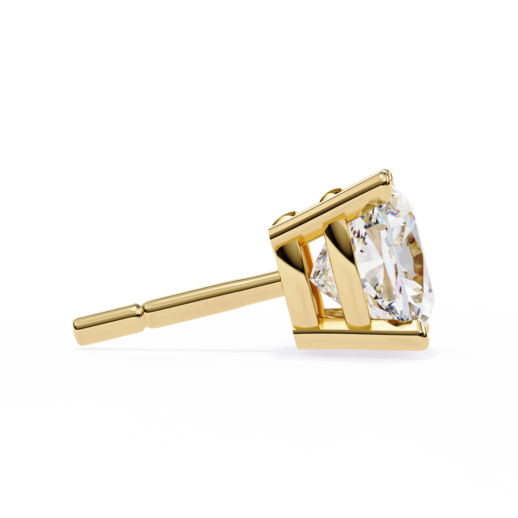 Cushion-Cut Natural Diamond Stud Earrings