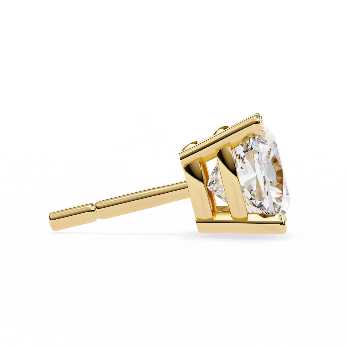 Cushion-Cut Natural Diamond Stud Earrings