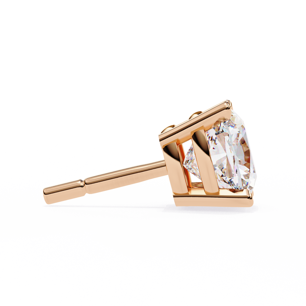 Cushion-Cut Natural Diamond Stud Earrings