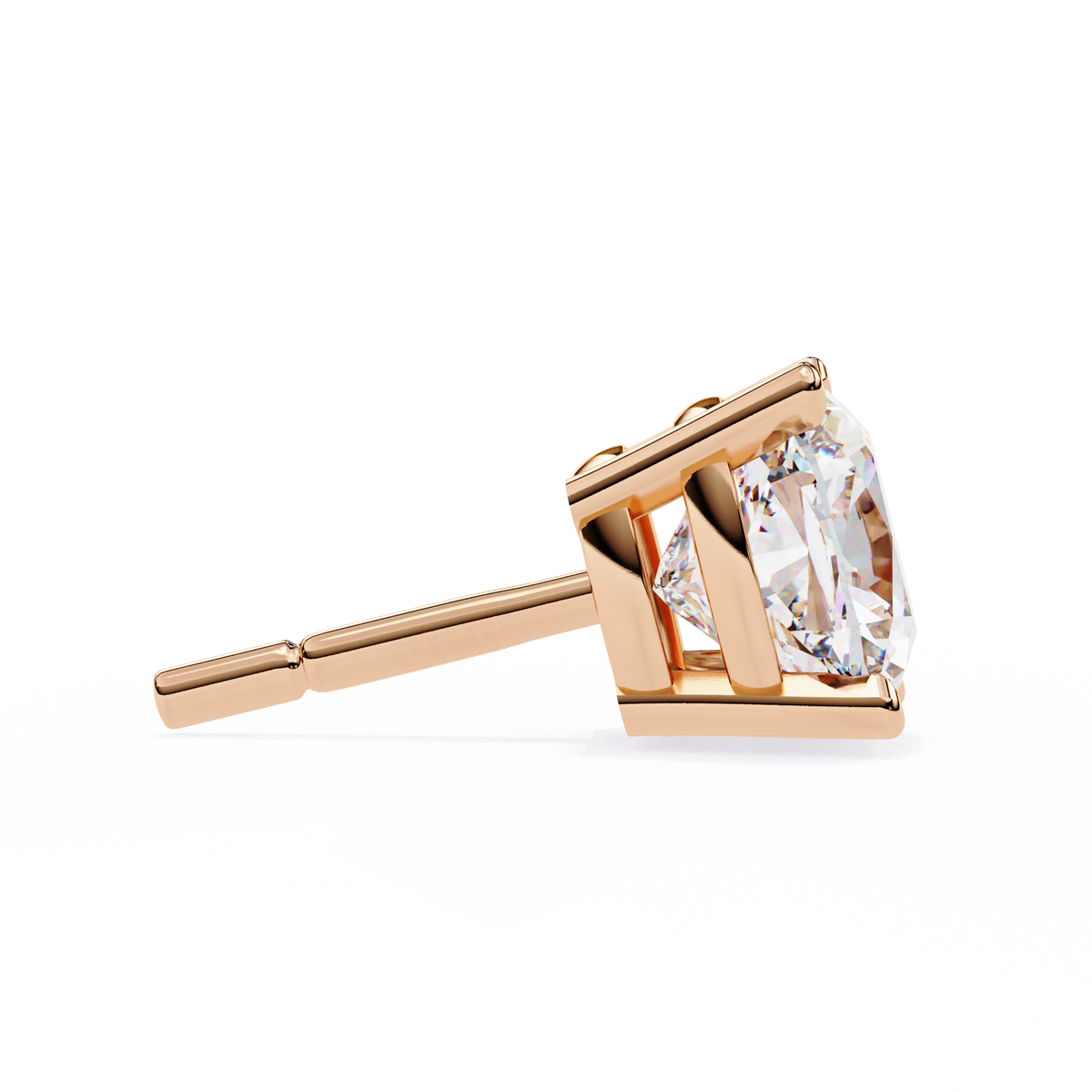 Cushion-Cut Natural Diamond Stud Earrings