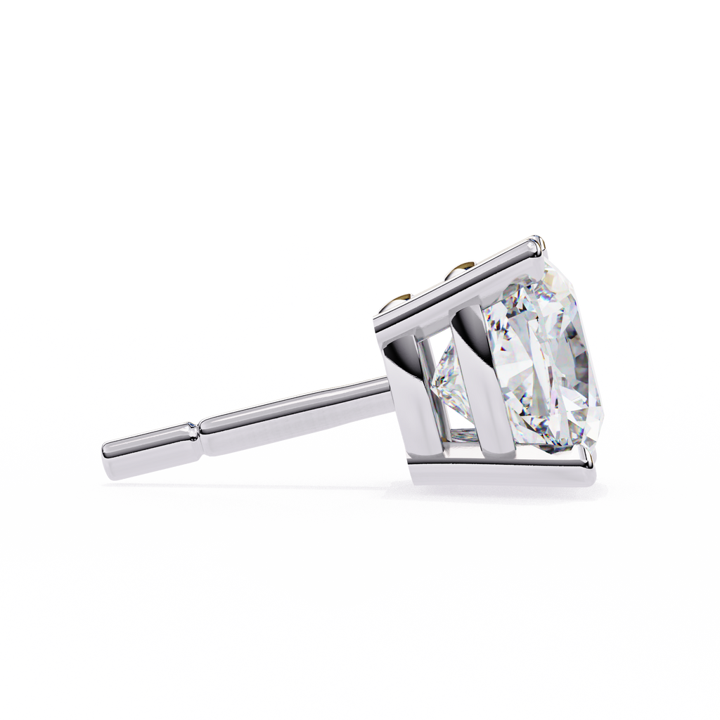 Cushion-Cut Natural Diamond Stud Earrings