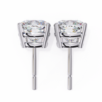 Cushion-Cut Natural Diamond Stud Earrings
