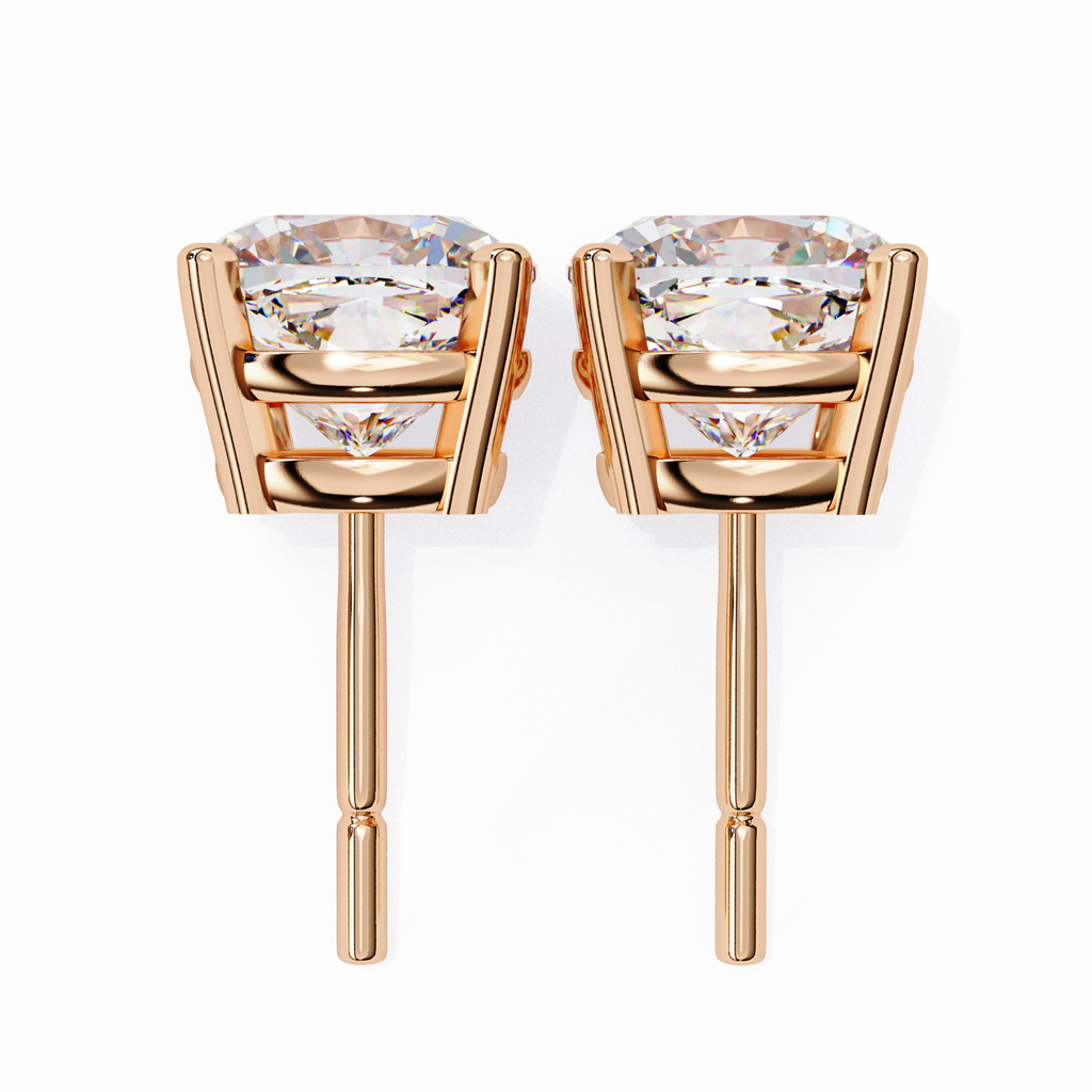 Cushion-Cut Natural Diamond Stud Earrings