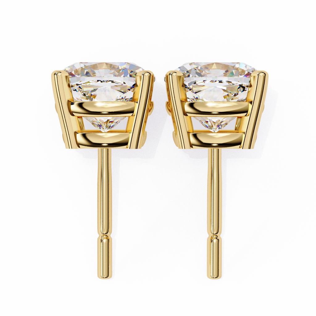 Cushion-Cut Natural Diamond Stud Earrings