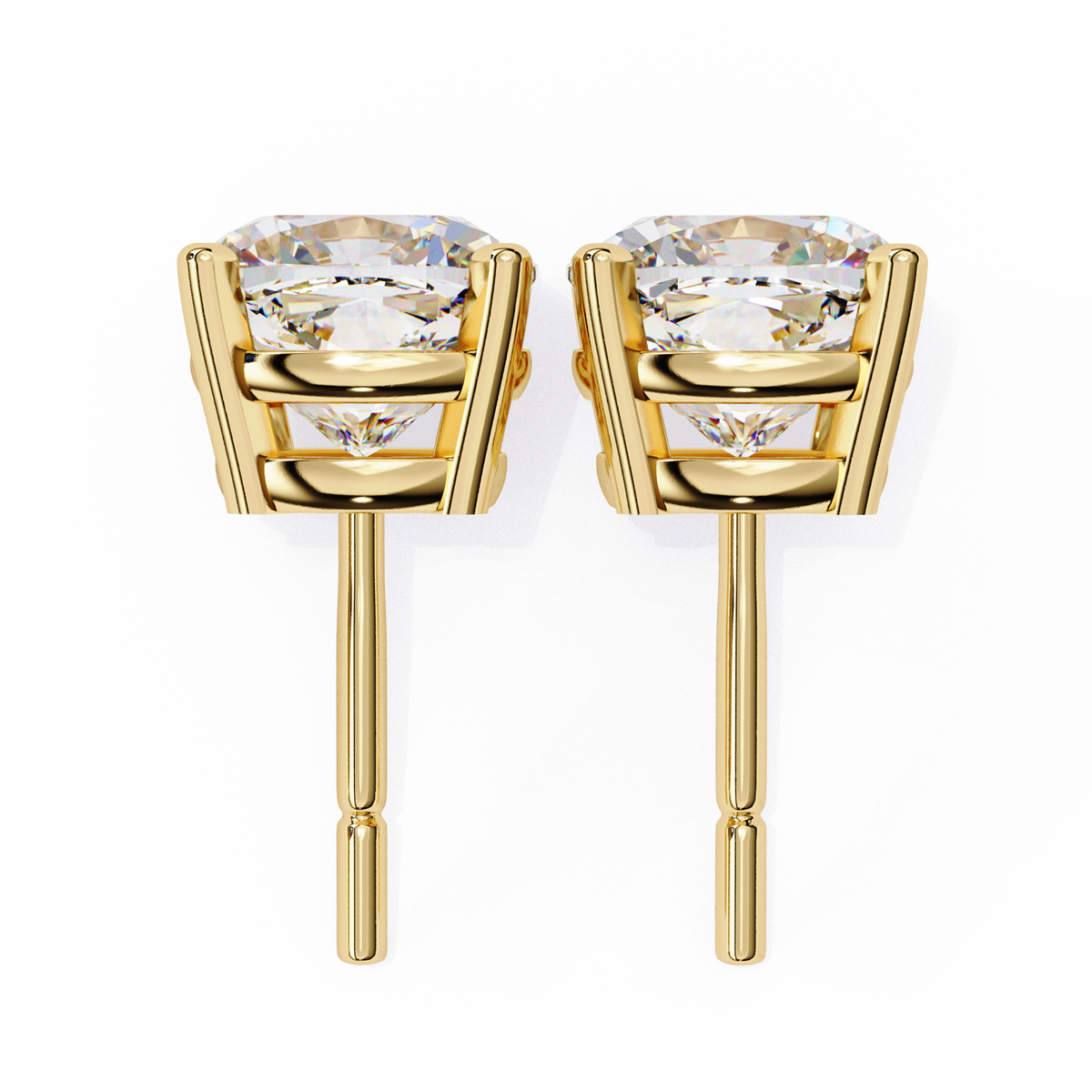 Cushion-Cut Natural Diamond Stud Earrings