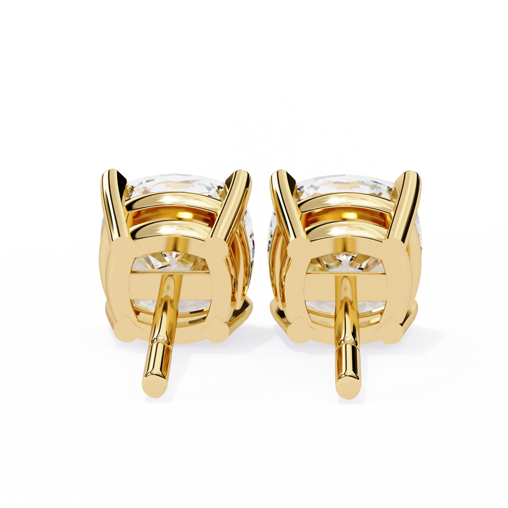 Cushion-Cut Natural Diamond Stud Earrings