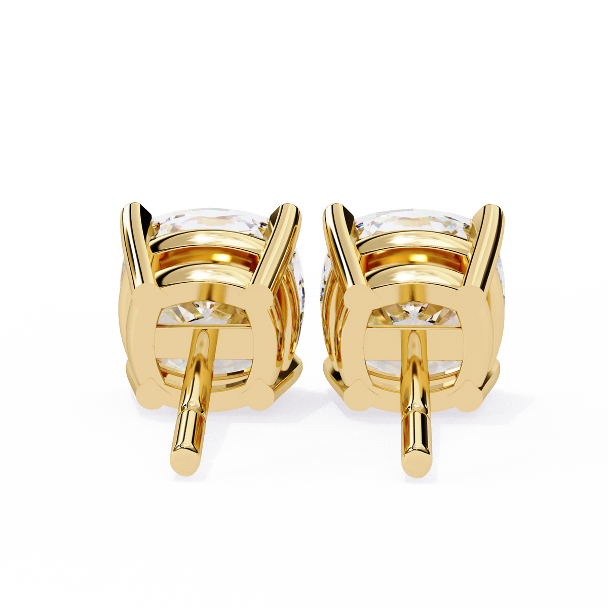 Cushion-Cut Natural Diamond Stud Earrings