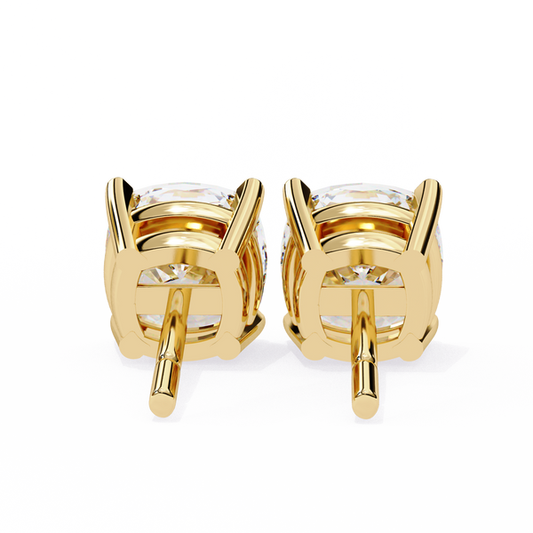 Cushion-Cut Natural Diamond Stud Earrings