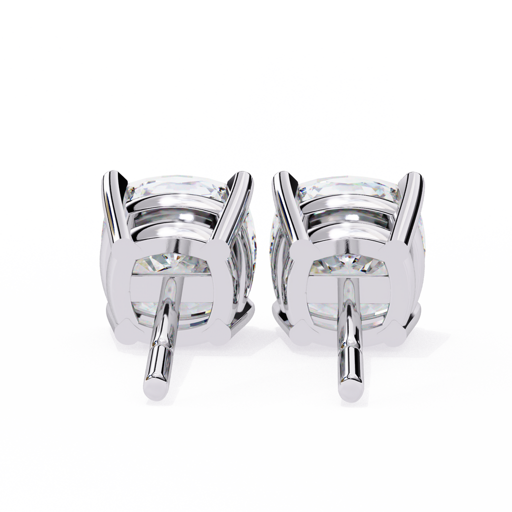 Cushion-Cut Natural Diamond Stud Earrings