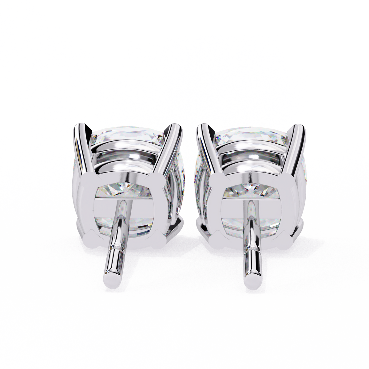 Cushion-Cut Natural Diamond Stud Earrings