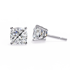 Cushion-Cut Natural Diamond Stud Earrings